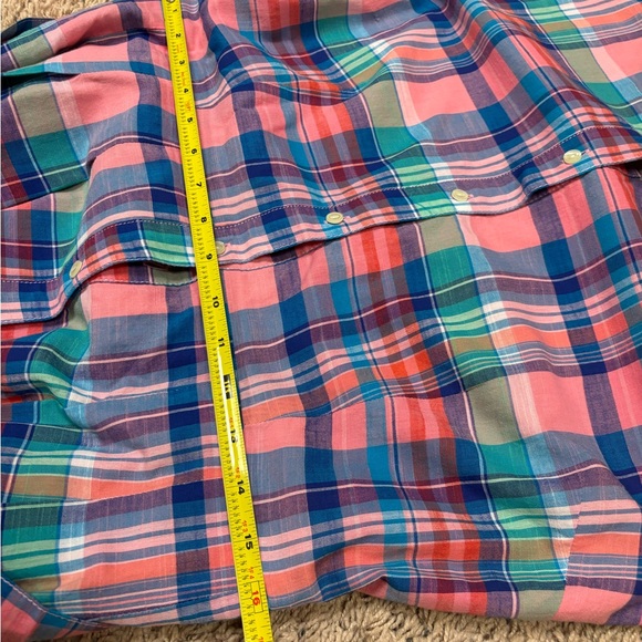 Talbots Madras Plaid Button Front Sleeveless Dress size 10 - Picture 7 of 7